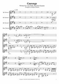 Demon slayer intro piano sheet music. Gurenge By Lisa Opening Song Of 034 Demon Slayer 034 For Clarinet Quartet By Digital Sheet Music For Download Print H0 849461 Sc004004775 Sheet Music Plus