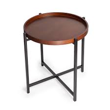 Oak wood tray table coffee table/side table for living room. 17 Stories Mid Century Modern Round Side Table With Removable Wood Tray Reviews Wayfair Ca