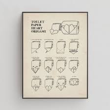 Add 1 toilet for every 10 additional people. Toilet Paper Origami Art Heart Vintage Style Art Print Etsy Origami Art Toilet Paper Origami Vintage Style Art