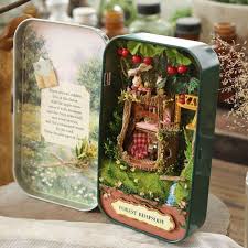 Diy Miniature Craft Tin Storybook Etsy Mini Doll House Toy House Miniature Crafts