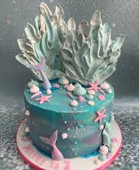 Nicola On Instagram Handmade Meringue Coral Creates A Statement Topper On This Lovely Under The Sea Themed Pinata Cake For Mi Pinata Cake Cake Sweet 15 Ideas