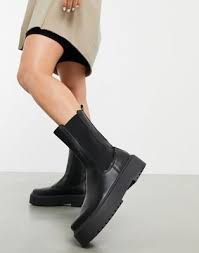 Asos truffle black micro suede zip chunky platform cleated chelsea boots 3/36. Asos Design Alana Chunky Chelsea Boots In Black Asos In 2020 Womens Boots Ankle Boots Chelsea Boots