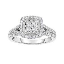 Trumiracle 1 4 Ct T W Genuine Diamond Sterling Silver Square Ring Jcpenney