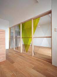Play With Opacity And Shape I Would Flip The Triangles To Point Upward More Optimistic Positive Vibe Window Office Window Office Interiors Window Design