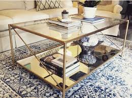 Iris Gold Leaf 2 Shelves Coffee Table Glass Coffee Table Decor Coffee Table Living Room Coffee Table
