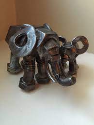 More Elephant Nuts And Bolts Metal Decor Metal Sculpture Recycled Metal