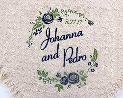 Bulk bags of personalized candy for any occasion. Floral Personalized Wedding Embroidered Throws And Blankets Etsy Custom Wedding Monogram Monogram Wedding Gift Unique Bridal Gift