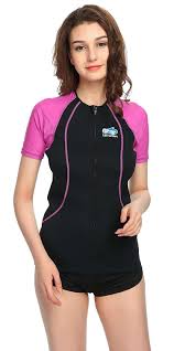 Lemorecn Wetsuits 1 5mm Neoprene Rash Guard For Men And Women Scuba Diving Short Sleeve Shirt