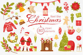 Download Feel The Christmas 80 Elements Graphic By Katiazhe Creative Fabrica Christmas Feeling Clip Art Freebies Holiday Banner SVG Cut Files