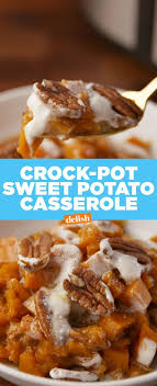 We Re Thankful For This Crock Pot Sweet Potato Casserole Recipe Sweet Potato Recipes Casserole Sweet Potato Casserole Crock Pot Crock Pot Sweet Potatoes
