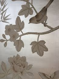 Carta Da Parati In Seta Dipinta A Mano Nsr Handcrafts Chinoiserie Wallpaper Hand Painted Wallpaper Wallpaper