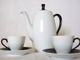 Black And White Teapot Set Vintage 6 Piece Modern Black And White Tea Set For 2 Teapot Teacups Saucers Tea Pots Tea Tea Set