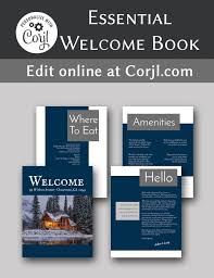The Essential House Manual 12 Pages Airbnb Vacation Rental Welcome Book Template Edit Online With Corjl In 2020 Edit Online Book Template Vacation Rental