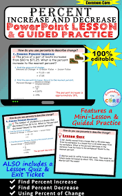 Get Your Students Successfully Finding Percents Increase And Decrease With This Powerpoint Presentation This Lesson In 2021 Powerpoint Lesson Lesson Distance Learning