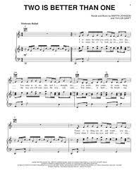 Chemistry was (harder, the hardest) subject at school. Two Is Better Than One By Boys Like Girls Taylor Swift Digital Sheet Music For Piano Vocal Guitar Download Print Hx 140288 Sheet Music Plus
