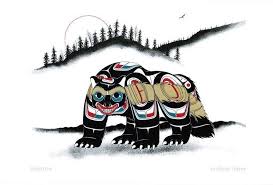 Wolverine Richard Shorty Art Card Northern Tuchone Yukon Native Art Canadian Art Haida Art