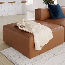 Remi Leather Ottoman In 2020 Leather Ottoman Oversized Furniture Ottoman