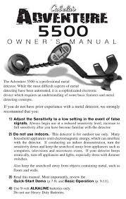 To achieve the best user experience and fulfill our customer's needs, we collaborate with many professional treasure hunters, metal detector enthusiasts, and archaeologists from around the globe. Cabela S Adventure 5500 Owner S Manual Pdf Download Manualslib