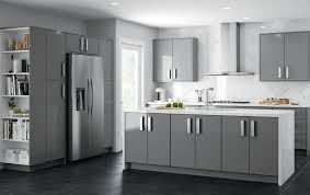 A semi gloss is what i would recommend. Ideal Cabinetry Manhattan Semi Gloss Gray Royal Kitchen And Flooring