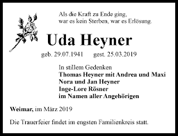 The modern city of uda was established on january 1, 2006, the towns of haibar. Traueranzeigen Von Uda Heyner Trauer In Thueringen De