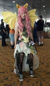 1511850 - safe, fluttershy, bat pony, human, bronycon, bronycon 2017,  clothes, contact lens, converse, corset, cosplay, costume, flutterbat, irl,  irl human, photo, race swap, ripped stockings, shoes, sneakers - Derpibooru