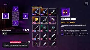 Welcome to our minecraft dungeons weapons list, here we will display every weapon found in the game along with its stats such as rarity, damage, weapons speed. Ancient Hunts Minecraft