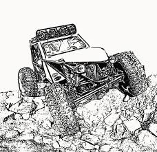 Coloring page beach buggy cartoon character side vector. Coloring Pages Dune Buggy Coloring Page