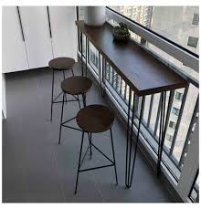 solid wood simple bar table home wall mounted balcony small bar coffee shop milk tea shop in 2021 balcony table and chairs home bar decor apartment balcony decorating