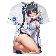 3D Printed Anime T Shirt Pop Casual Danmachi Hestia Naked Girl Graphic Men  Tees Sexy Virgin