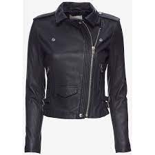 Iro Hana Cropped Leather Moto Jacket Midnight Leather Moto Jacket Navy Blue Leather Jacket Navy Leather Jacket