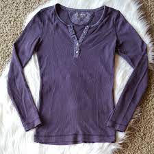Eddie Bauer Tops Eddie Bauer Purple Long Sleeve Henley Top Poshmark