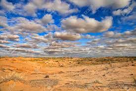 日没時のカラクム砂漠。中央アジアの砂漠の風景.の写真素材・画像素材 Image 130690990