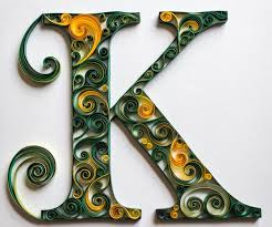 You can watch a video lesson on how to make a letters on. Quilled Letter K Monogram Green Swirls Paper Quilling Quilling Letters Quilling Patterns