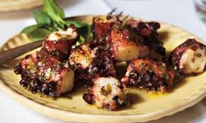 Grilled Octopus With Lemon And Olive Oil Recipe Octopus Recipes Grilled Octopus Recipes