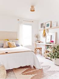 A bedroom morphs into a gorgeous personal home office. Room Reveal A Guest Room Home Office With Renter Friendly Design Solutions Paper And Stitch