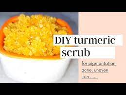 Turmeric Body Scrub For Uneven Skin Body Pimples And For Fair Skin Turmeric Body Scrub Diy Scrub Youtube In 2021 Diy Body Scrub Body Pimples Diy Scrub