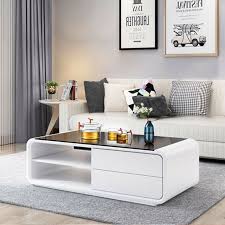 If you have a marble coffee table, you can find it's worth buy checking for price of marble coffee table at different online stores. White Glass Coffee Table High Gloss Mdf 2 Storage Drawers Living Room Furniture For Sale Online Ebay Centre Table Living Room Center Table Living Room Sofa Table Design