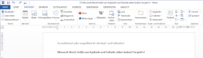 1:40 hier beschreibe ich euch kurz, wie sich mit abschittsumbrüchen unterschiedlicher text in kopfzeilen platzieren lässt. Microsoft Word Grosse Von Kopfzeile Und Fusszeile Manuell Andern So Geht S Winboard Org