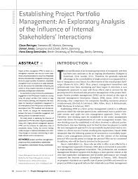Knowledge advantage is the knowledge management unit of cppib, driving a coordinated and systematic approach to sharing and collaborating across the fund's eight offices. Pdf Establishing Project Portfolio Management An Exploratory Analysis Of The Influence Of Internal Stakeholders Interactions