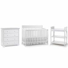 Graco Cribs 3 Piece Nursery Set Stanton Convertible Crib Sarah Changing Table And Portland 4 Drawer Dresser In White 569 Baby Bedroom Sets Cribs Baby Cribs