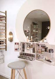 Shadow rack eyeshadow palette wall mounted hanging organizer, makeup vanity storage, 100% custom, exotic woods, laser cut acrylic shelves shadowracks. Amazon Com Bleach L A Furnishings Makeup Organizer Vanity Acrylic And Wood Cosmet Wall Mounted Makeup Vanity Makeup Organization Vanity Wood Makeup Organizer