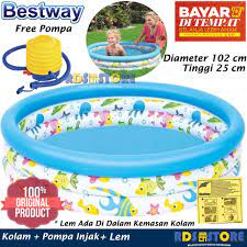 Kolam renang anak ini umumnya terbuat dari vinil. Bestway Kolam Renang Anak Mandi Bola Ocean Pool Pompa Injak 102 X 25 Cm Lazada Indonesia