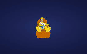 Maybe you would like to learn more about one of these? Hd Wallpaper Sofa Minimalism Remote Lies Homer Blue Background The Simpsons Wallpaper Flare