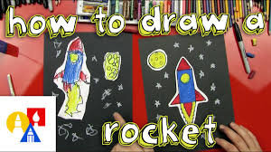 Now let's add the two other tail fins and then draw the porthole window. How To Draw A Rocket Young Artists Youtube