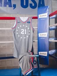 I'm not sure why it took so long to institute a black jersey choice while the boathouse row lights are reminiscent of the nuggets' city edition jerseys. Philadelphia 76ers To Debut New City Edition Uniforms On Nov 9 Philadelphia Business Journal