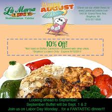 Get 10 Off At La Marsa La Marsa Mediterranean Cuisine Is In Located In Brighton Mi Call 810 227 0600 To Place Yo Mediterranean Cuisine Cuisine La Marsa