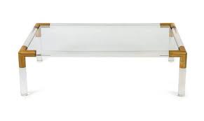 Buy coffee tables & side tables at australia's online destination for living room furniture. An Acrylic And Brass Glass Top Coffee Table Circa 1970 36 Cm Australian Furniture Post 1950