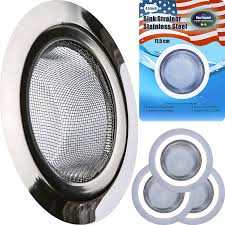 It fits over your sink drain but is perforated, so it lets water through. Buy 3 Pcs Kitchen Sink Strainer Stainless Steel Mesh Sink Drain Strainer With Large Wide Rim 4 5 By Ray Elegant Style Online In Turkey B07t7z3vhq