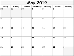 May Calendar 2019 Printable Free Blank Monthly Calendar Template Blank Calendar Pages Monthly Calendar Printable