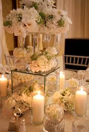 Crystals And Mirror Table Design Wedding Floral Centerpieces Wedding Centerpieces Wedding Table
